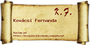 Kovácsi Fernanda névjegykártya